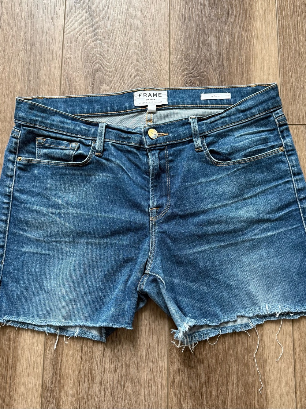 FRAME Denim Distressed Blue Jean Shorts size 29